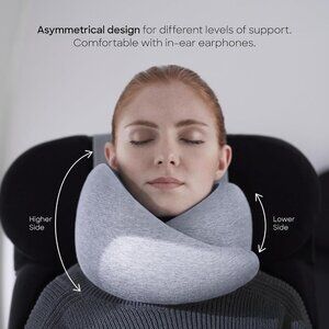 OSTRICH PILLOW GO: Travel Neck Pillow FITS ALL: Grey/Grey